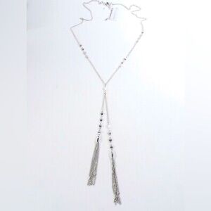 Necklace- silver, long excellent used condition